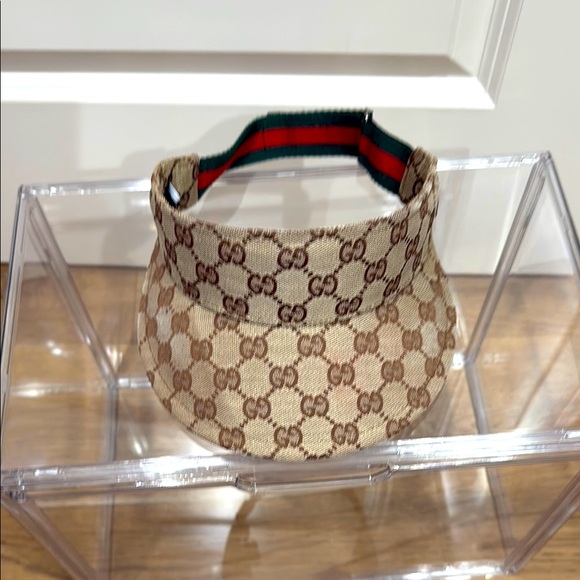 Gucci Beige and Brown Monogram Visor - Picture 1 of 6